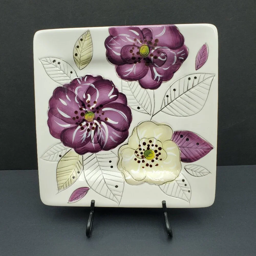 Pier 1 Lily Salad Plates Pier 1 Imports Purple Flowers Dessert Plates